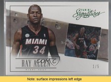 2013-14 Panini Signatures Film Green 1/5 Ray Allen #3 HOF READ y8a