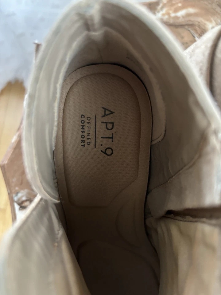 Apt. Botín al tobillo 9 tostado para mujer punta abierta imitación gamuza cremallera lateral talla 9 Foto 3 de 3