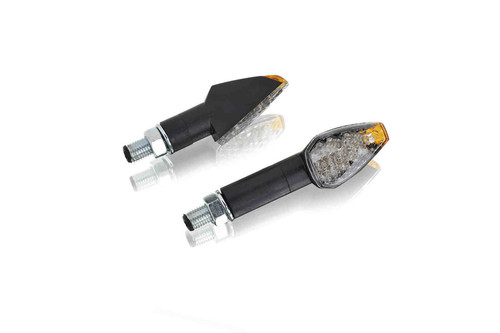 5000 - FRECCE LED UNIVERSALI PER MOTO PEAK CORTE NERE OMOLOGATE compatibile con - Foto 1 di 3
