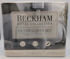 Beckham Hotel Collection King/California King Duvet Cover 3pc Set - White - NEW