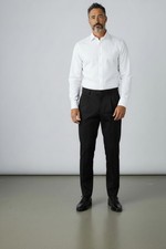 NWT Roundtree Yorke Men's Black Straight Fit Pleated Chinos, Size 36x30