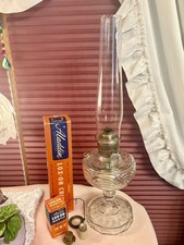 Aladdin Washington Drape Clear Glass Kerosene Oil Lamp with Chimney — listing 5