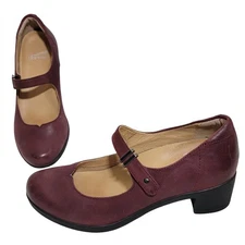 Dansko Callista Mary Jane Burgundy Leather Comfort Block Heel 37 EU 6.5-7 US EUC
