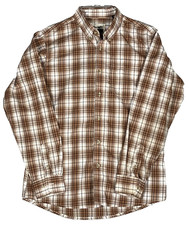 Wrangler Riata Shirt Boys XL Brown Plaid Button Up Long Sleeve Rodeo Ranch 3371