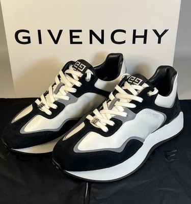 Givenchy GIV Runner Sneakers Black Grey White EU 41 US 8 New Full Set