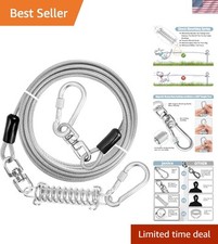 Lightweight 100FT Tangle-Free Dog Cable with Swivel Hook - For Pets up to 500lbs