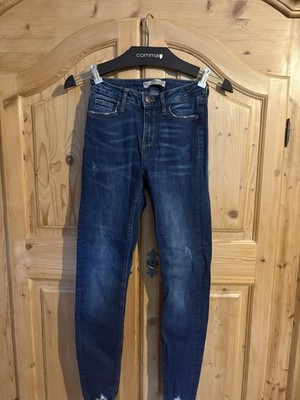 Denim Co Damen Skinny Jeans Blau Gr. 34 Schrittlänge 70 cm Denim Five-Pocket