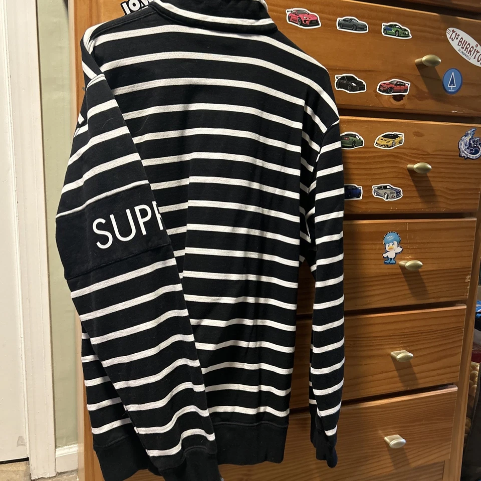 Sudadera Pullover Supreme Rayas Media Cremallera Foto 2 de 4