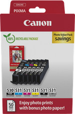 ORIGINAL Canon Value Pack nero / ciano / magenta / giallo / Grigio PGI-530+CLI-5