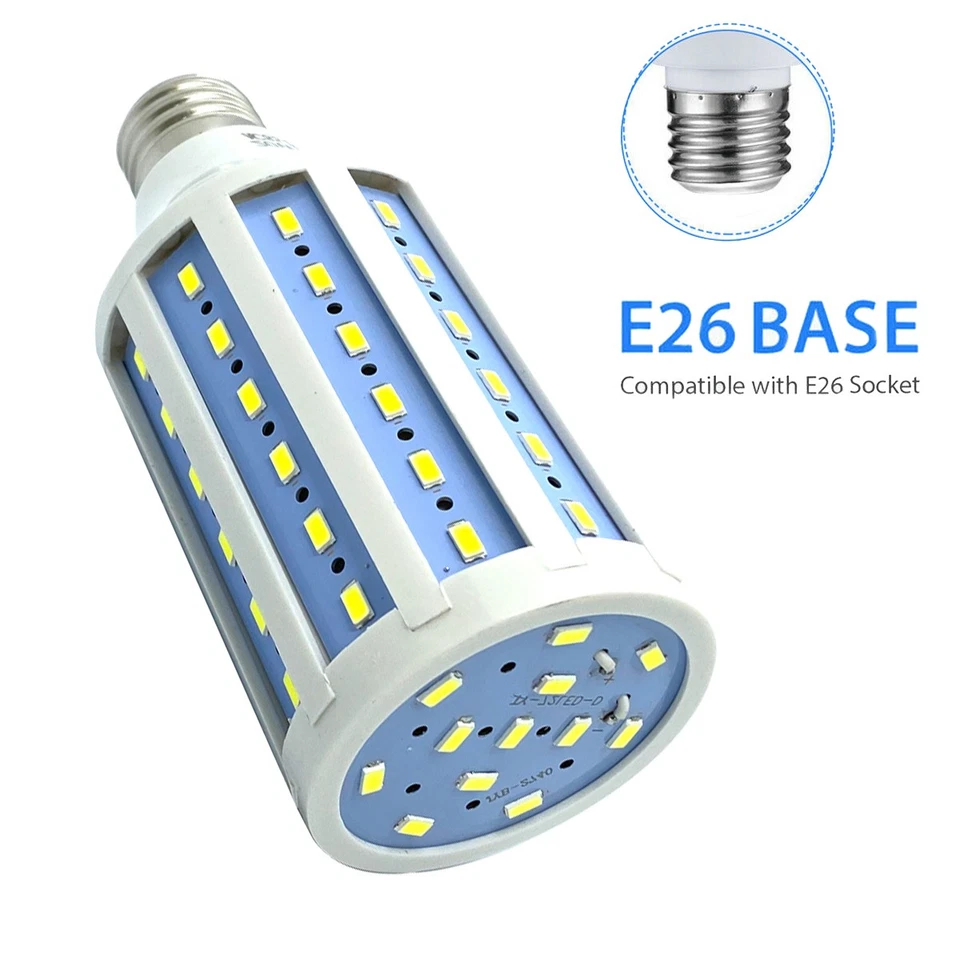 5PCS 20W Super Bright LED Bulb 75-Chip Corn Light E26 Cool Daylight 6000K White - Image 4 of 4
