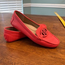 Women's Lauren Ralph Lauren Brynn Nappa Coral Loafers Leather driver size 8