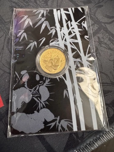 3g Gold Guilded 999 Fine Silver Panda In Card/COA