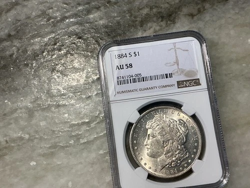 1884-S Silver Morgan Dollar AU58