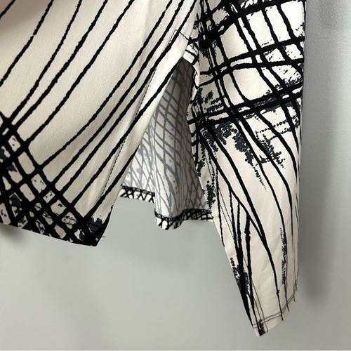 Clara Sun Woo Interlaced Lines Tunic Top Women’s Size 1X Abstract Art to Wear - Picture 6 of 10