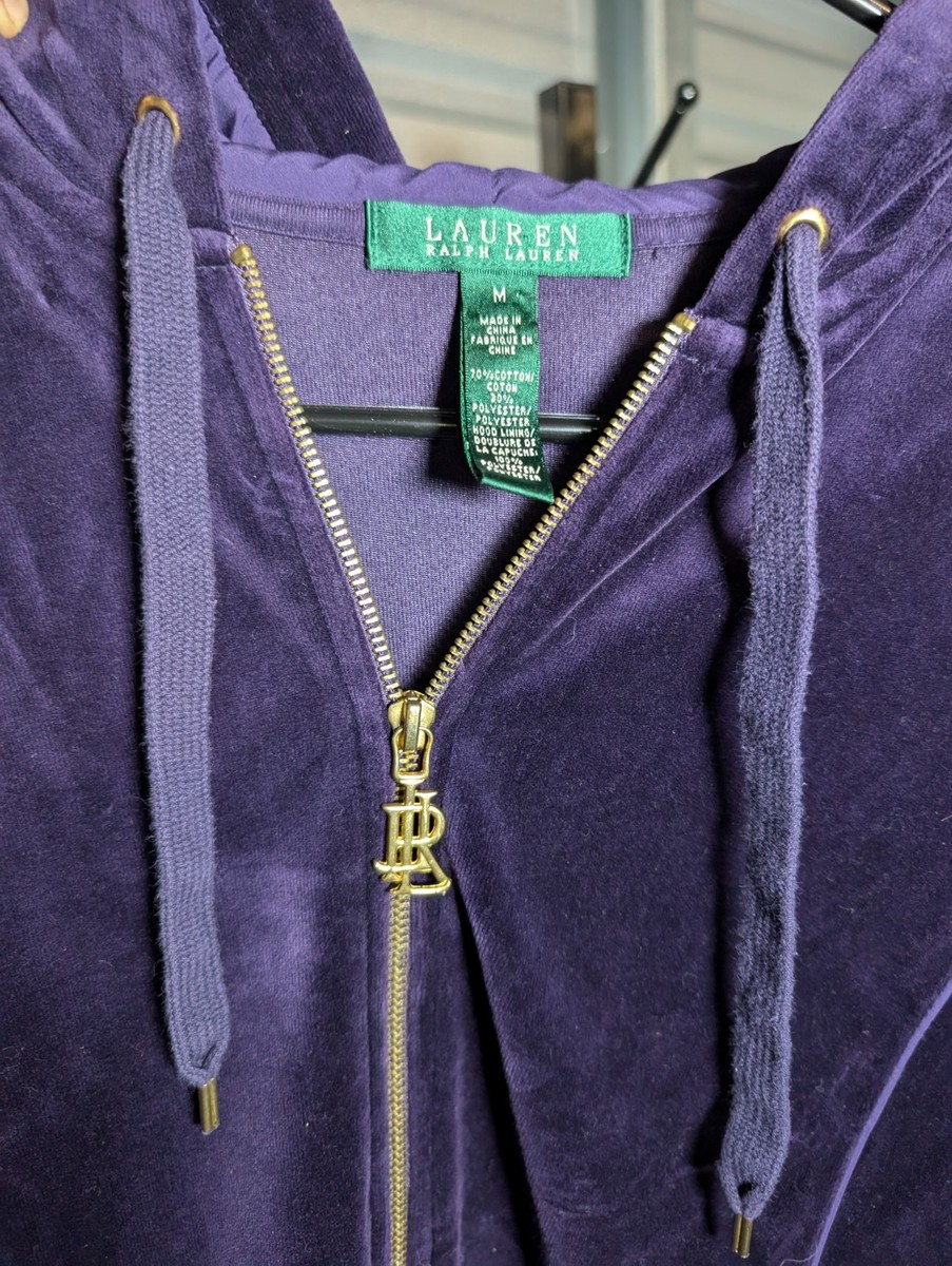 Lauren Ralph Lauren purple tracksuit S/M velvet velour jacket