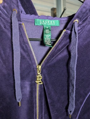 Lauren Ralph Lauren purple tracksuit S/M velvet velour jacket