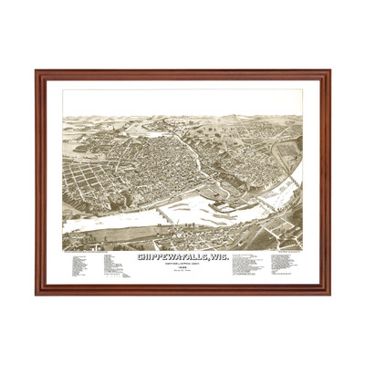 Old Map of Chippewa Falls, WI 1886 - Vintage Chippewa Falls