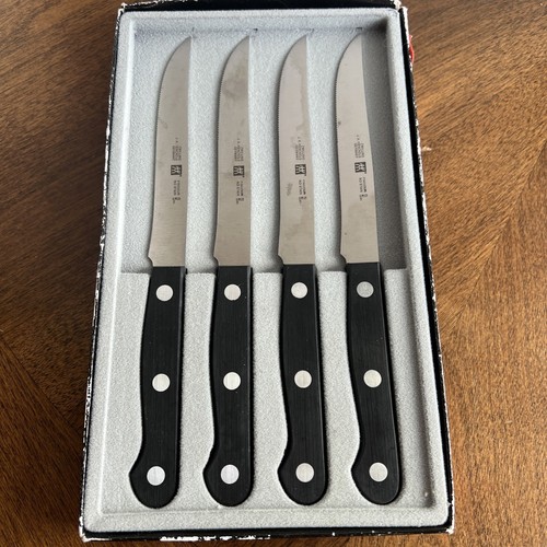 Zwilling J.A. Henckels 4 Steak Knife Set Friodur No Stain Germany