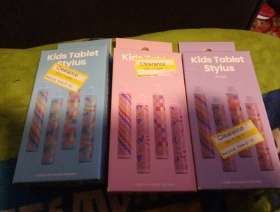 New Set of 3 Kids Tablet Stylus Pen 4-Pack (12 total) Crayon Style for Tablets
