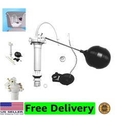 Complete Toilet Repair Kit, Fill Valve, Flapper, Rod, Float Replacement , White