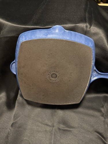 Le Creuset France 26 Enameled Cast Iron Square Grill Skillet Pan Cobalt Blue - Picture 5 of 6