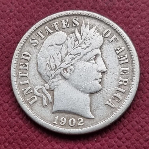 1902 Barber Dime 10c Better Grade XF Details #52675