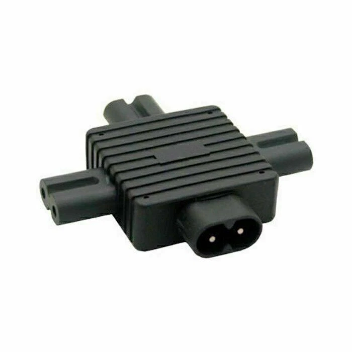 IEC 320 Figure 8 C8 Male to 3X Female C7 Splitter Power Adapter for Power - Image 3 of 4