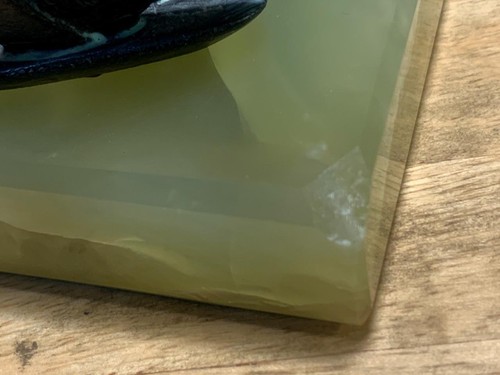 "Vintage grüner Onyx Marmor DIAMANTSPITZE Stift Ständer mit Segelboot 4"" x 6"" x 1" - Bild 5 von 8