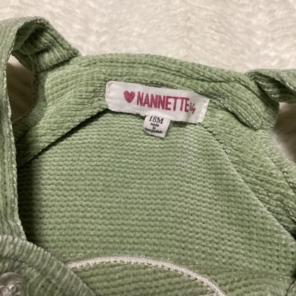 Hermoso Bebé Niñas Verde Mar Niña Bebé 18 Meses Vestido Acanalado Tejido Foto 4 de 4