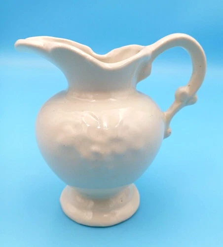 White Glazed Ceramic Creamer/Mini Pitcher