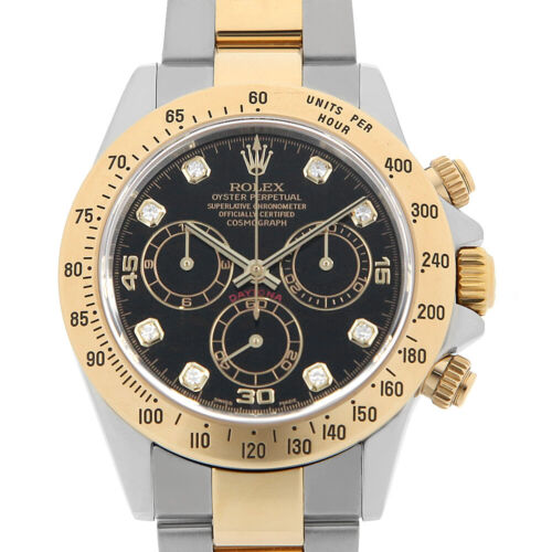 Rolex Cosmograph Daytona 8P diamante 116523G negro número Y segunda mano para hombre - Imagen 1 de 9