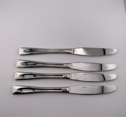 Vier Oneida Lincoln glänzend Tafelmesser 4 Ersatz Edelstahl 9,5" lang - Bild 6 von 7