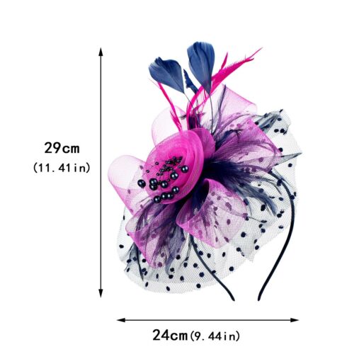 Women Cocktail Party Fascinator Hat Wedding Church Kentucky Derby Formal Mesh - Picture 2 of 34
