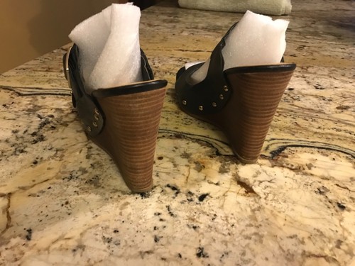 KENSIE Leather 2 Buckle Platform Strap Sandals Size 8 - Picture 5 of 7