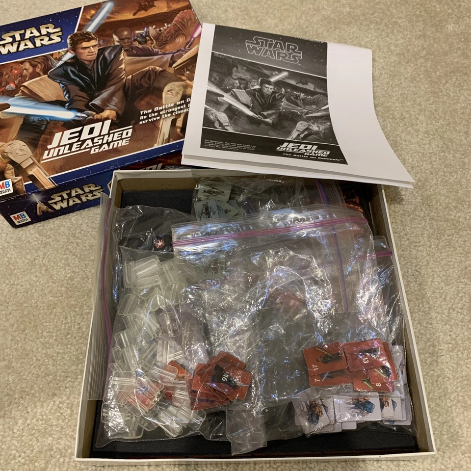 Star Wars Jedi Unleashed Board Game Battle On Geonosis MB 2002 Anakin Obi-Wan - Image 3 of 4