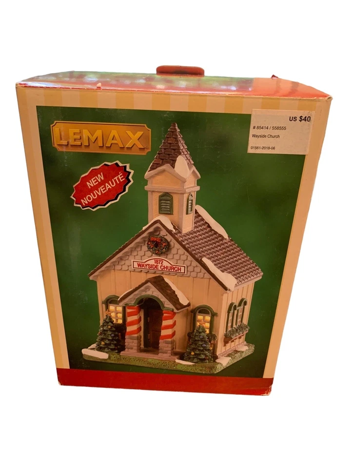 Lemax Wayside Church Lighted Holiday Village Building Christmas With Box - Image 4 of 4