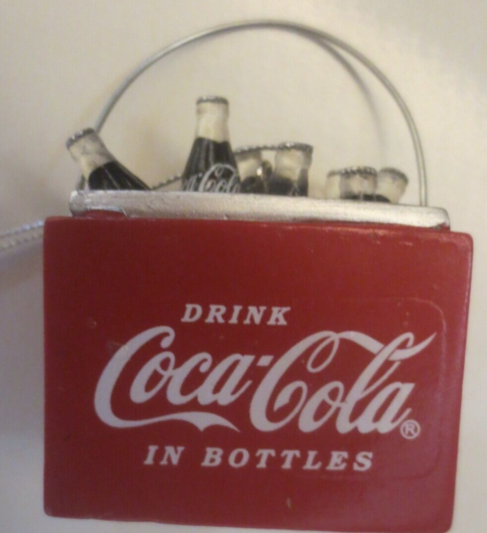 CocaCola Cooler with Metal Hangle and 8 Cokes on Ice Ornament 2011 eBay
