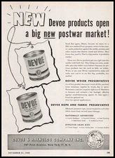 1946 Devoe & Raynolds New York Wood Rope & Fabric Preservatives Vintage Print Ad