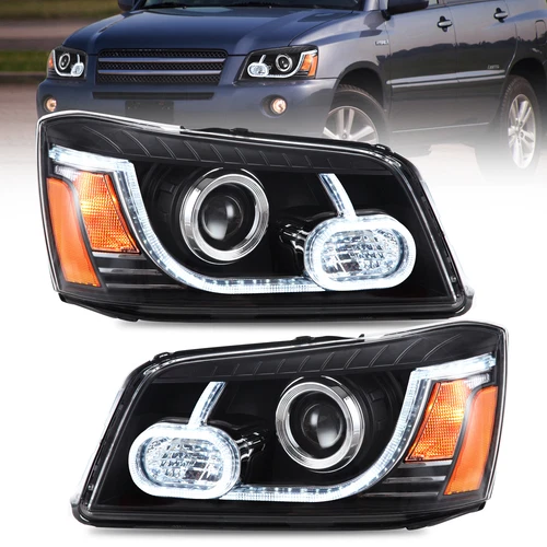 VLAND LED Headlights + Red LED Tail Lights Rear For Toyota Highlander 2001-2007 - Picture 2 of 19
