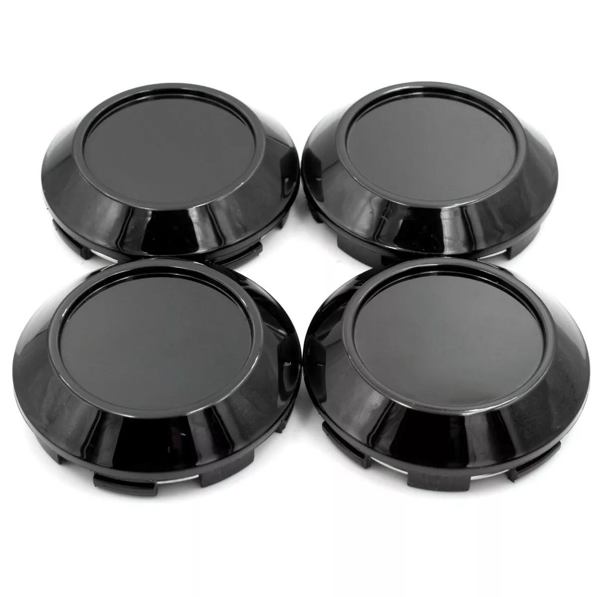 4pcs 76mm 71.5mm Wheel Center Hub Cap K77 Black With Steel Ring
