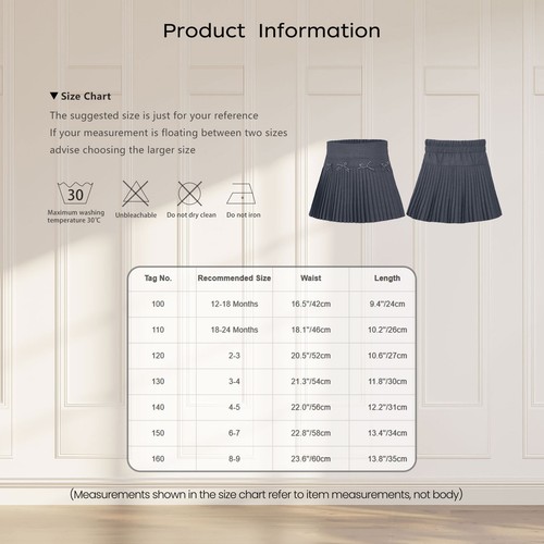 Kids Girls Skorts Bowknot Culottes Sports Skirt Dress Costume Uniform Pleated - Picture 24 of 35