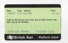 Feltham S01 - APTIS platform ticket - Middlesex TW13 - now South Western Railway