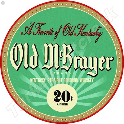 Old Mcbrayer Bourbon Whiskey 11.75'' Round Metal Sign