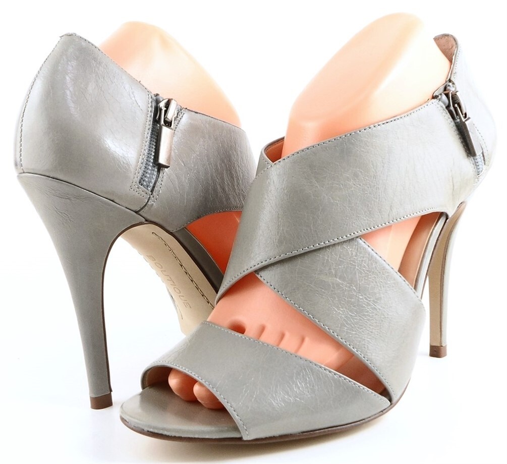 Boutique Thomsina Light Grey Strappy Designer Pumps Size 9.5 $145