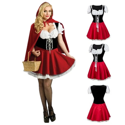 Sexy Rotkäppchen Kostüm Erwachsene Damen Halloween Kostüm S-6XL - Bild 3 von 7