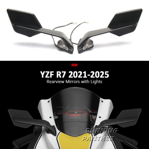 For YAMAHA YZF R1 YZF R6 YZF R7 Rearview Mirrors with LED Adjustable Wing Mirror - Bild 1 von 11