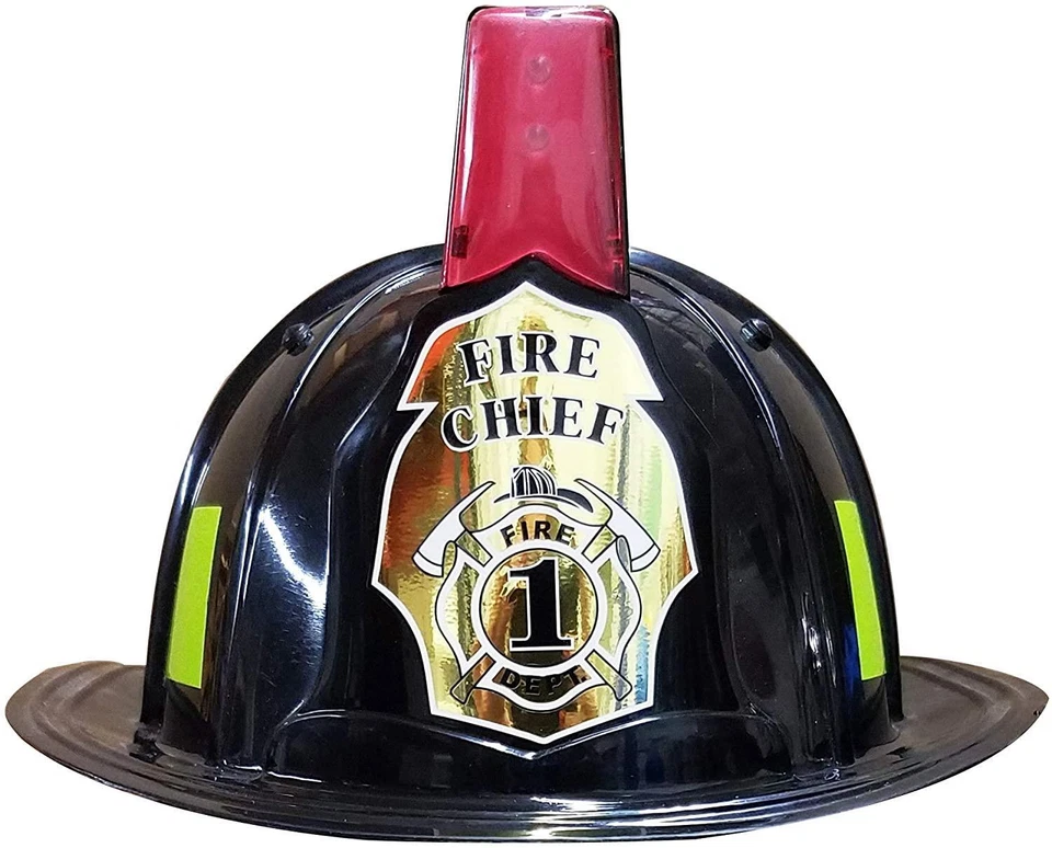 Casco de bombero negro luces sonidos niños niños juguete disfraz Aeromax Foto 2 de 4