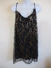 Emory Rose Lined Sheer Gold Sequin Dress Size 0XL (12) Evening/Party
