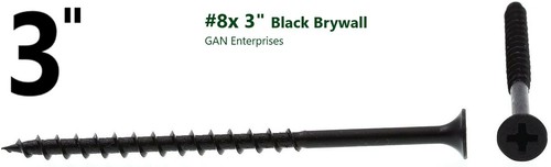 "CABEZAL DE CORNETA PHILLPS #8x 3" TORNILLO DE PARED SECA ROSCA NEGRA PHOS (5 lbs.) - Imagen 3 de 4