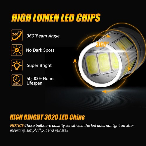 AUXBEAM White 7443 7440 LED 6000K Reverse Backup Turn Signal Parking Light Bulbs - Bild 7 von 11